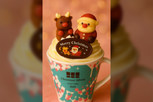 サンタとトナカイのご褒美ホットチョコレート